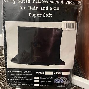 Black Satin Pillowcases 4 Pack